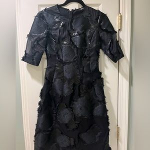 Lela rose black metallic dress